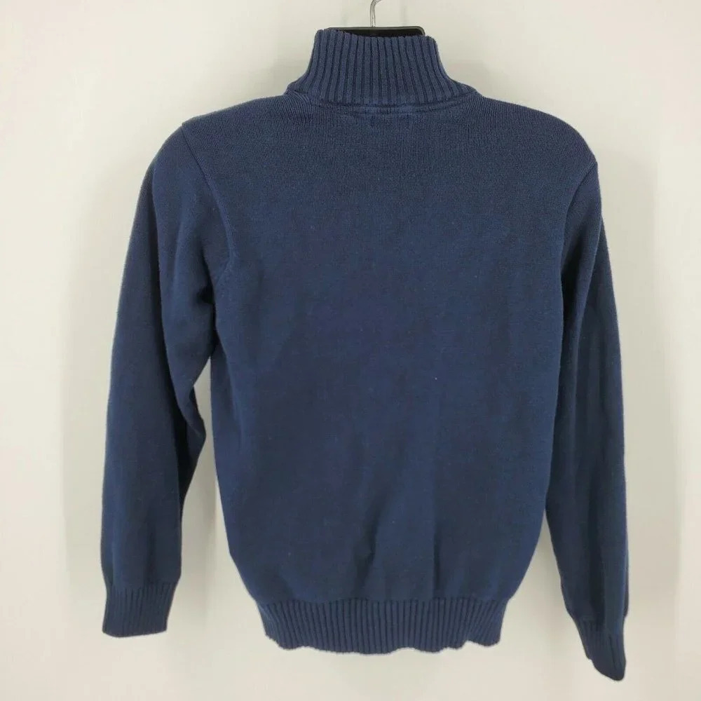 IZOD Men's Classic-Fit Marled Button-Neck Navy Blue Sweater Size Medium - Picture 2 of 10